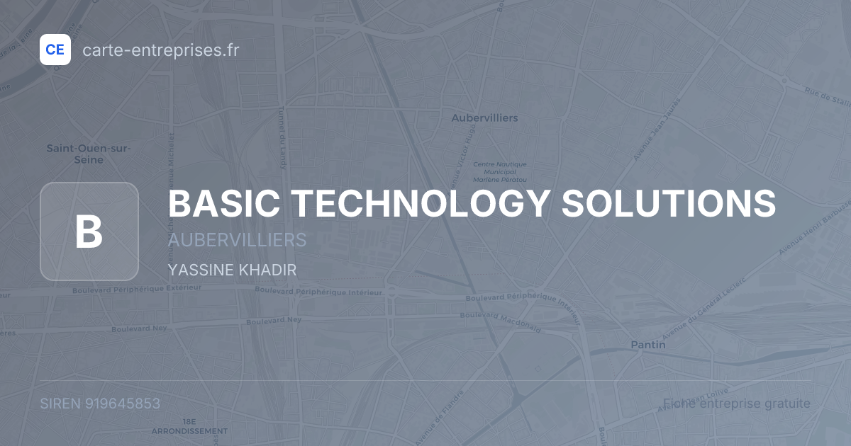 BASIC TECHNOLOGY SOLUTIONS — 919645853 — fiche entreprise