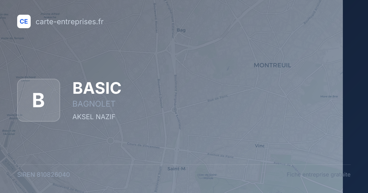 BASIC — 810826040 — fiche entreprise