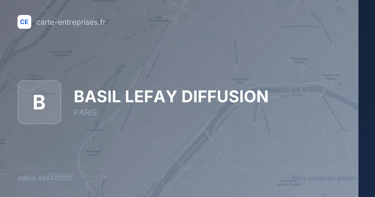 BASIL LEFAY DIFFUSION — 449446350 — fiche entreprise