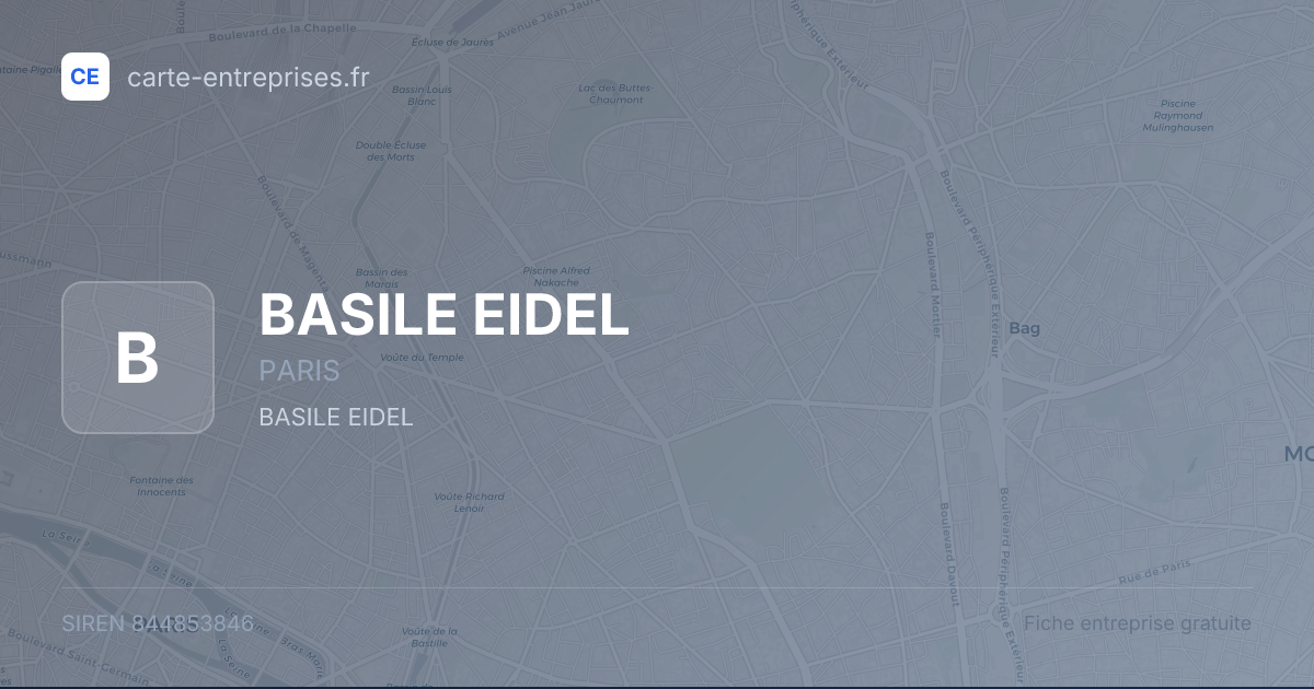 BASILE EIDEL — 844853846 — fiche entreprise