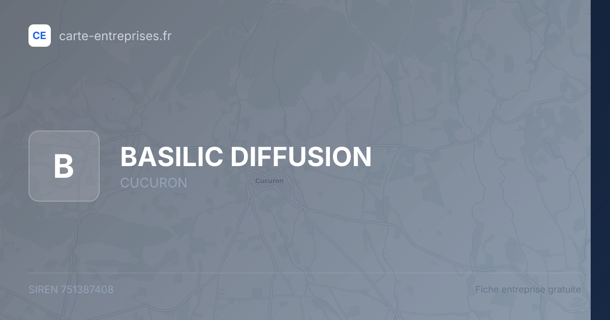 BASILIC DIFFUSION — 751387408 — fiche entreprise