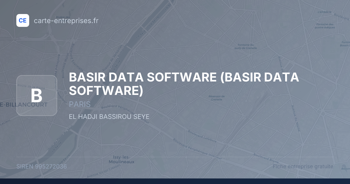 BASIR DATA SOFTWARE — 995272036 — fiche entreprise