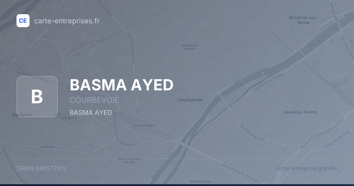 BASMA AYED — 848577912 — fiche entreprise