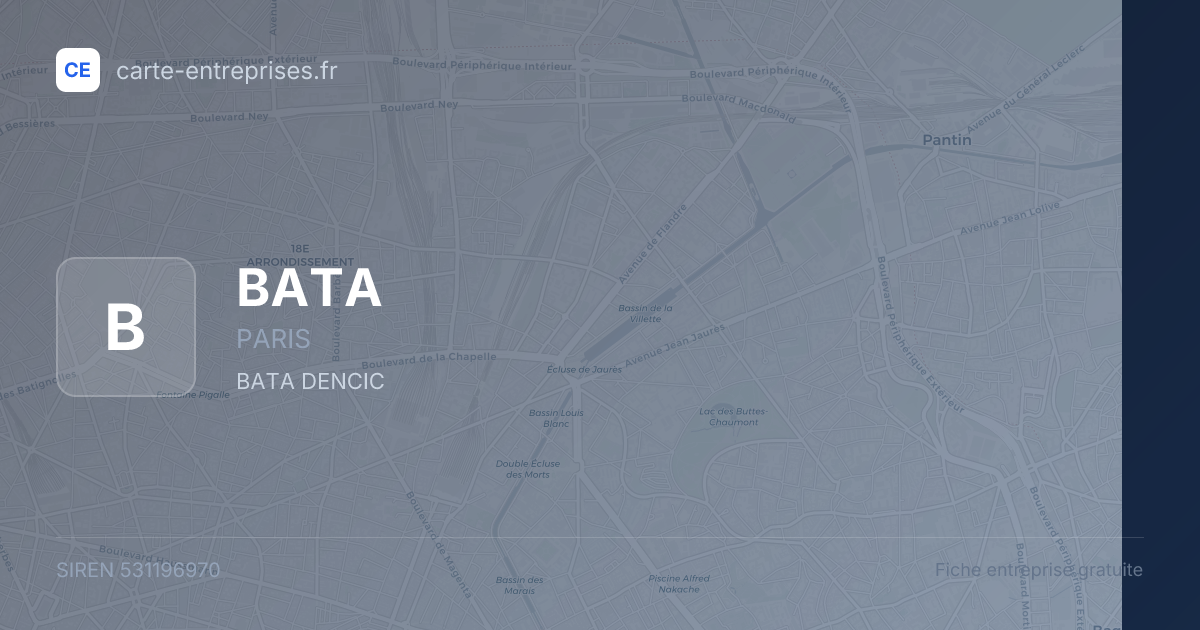 BATA — 531196970 — fiche entreprise