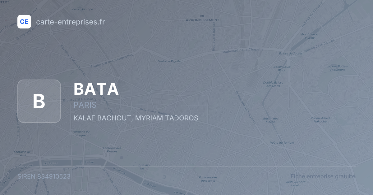 BATA — 834910523 — fiche entreprise