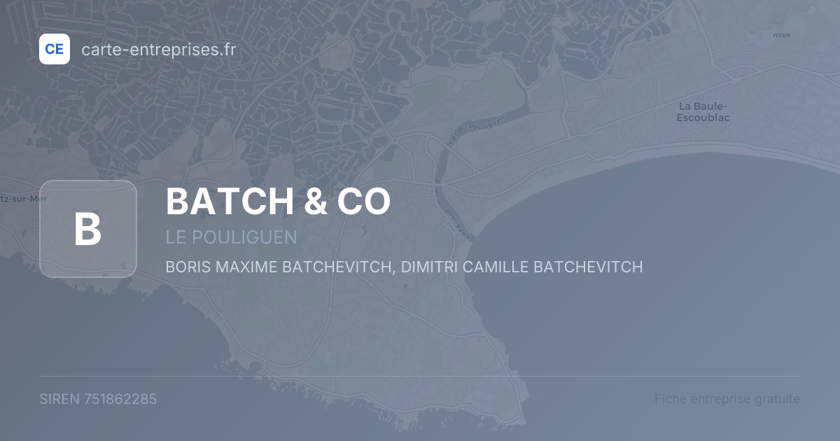 BATCH & CO — 751862285 — fiche entreprise