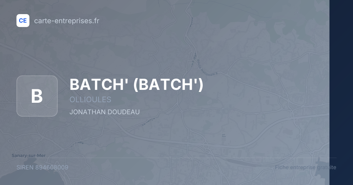 BATCH' — 894608009 — fiche entreprise