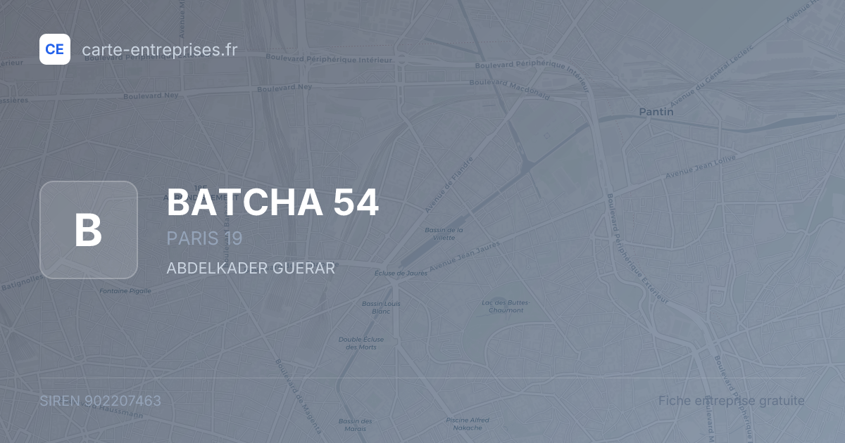 BATCHA 54 — 902207463 — fiche entreprise