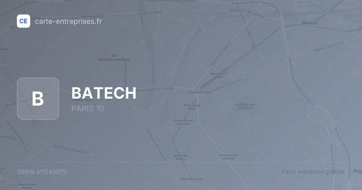 BATECH — 411549975 — fiche entreprise