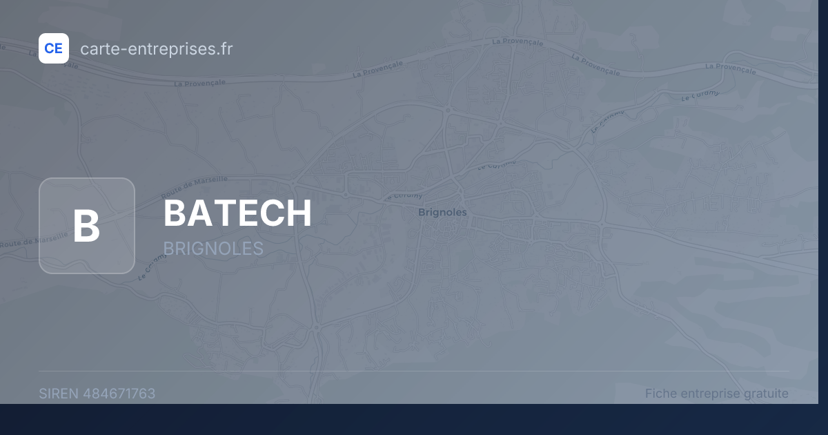 BATECH — 484671763 — fiche entreprise