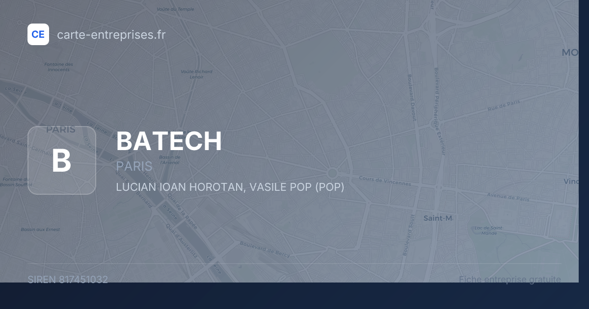 BATECH — 817451032 — fiche entreprise