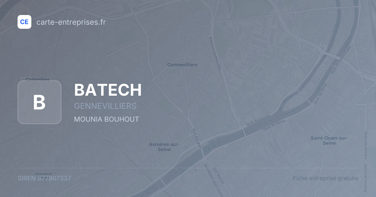 BATECH — 877907337 — fiche entreprise