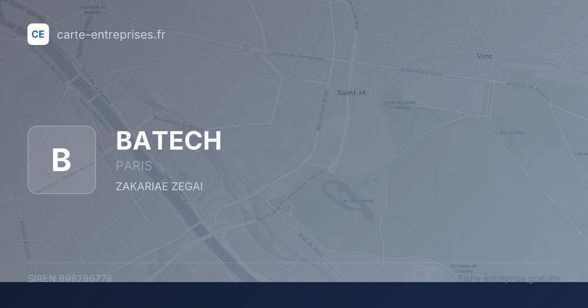 BATECH — 898286778 — fiche entreprise