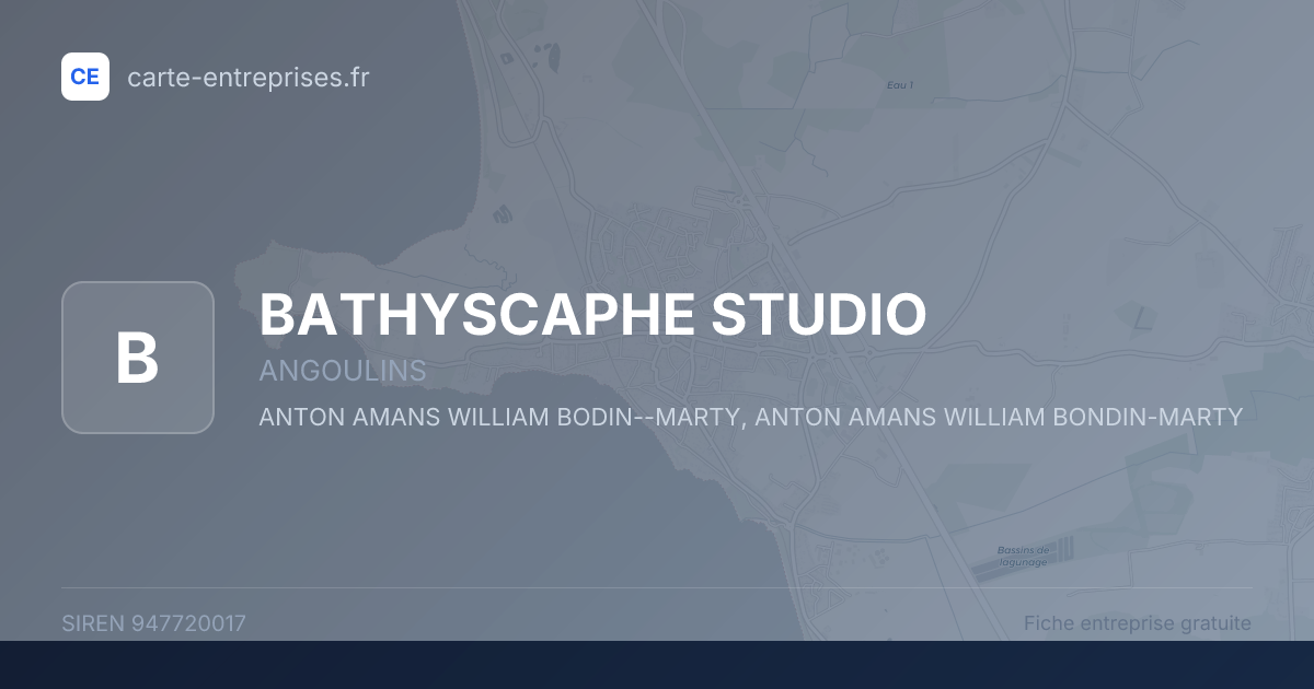 BATHYSCAPHE STUDIO — 947720017 — fiche entreprise