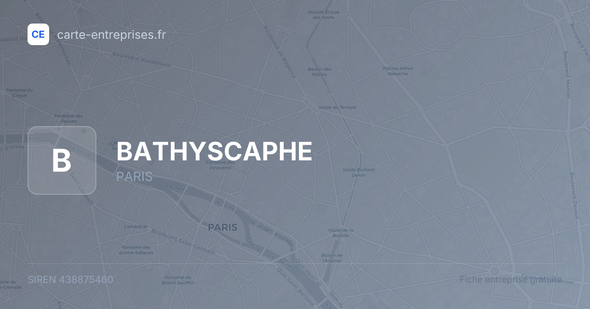 BATHYSCAPHE — 438875460 — fiche entreprise