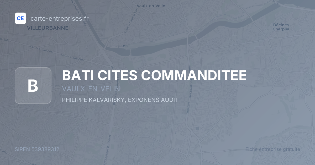 BATI CITES COMMANDITEE — 539389312 — fiche entreprise