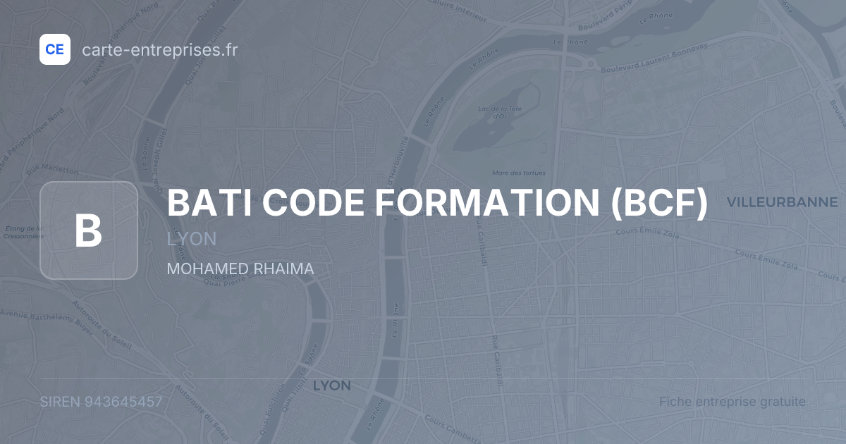 BATI CODE FORMATION (BCF) — 943645457 — fiche entreprise