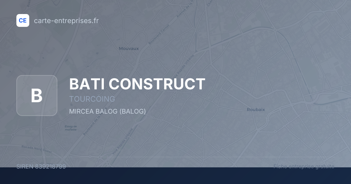 BATI CONSTRUCT — 839218799 — fiche entreprise