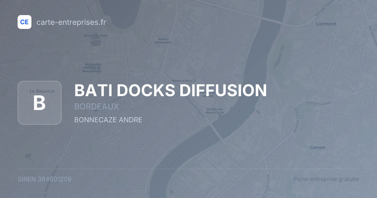 BATI DOCKS DIFFUSION — 384601209 — fiche entreprise
