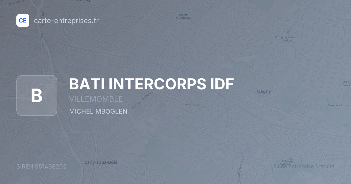 BATI INTERCORPS IDF — 951408202 — fiche entreprise