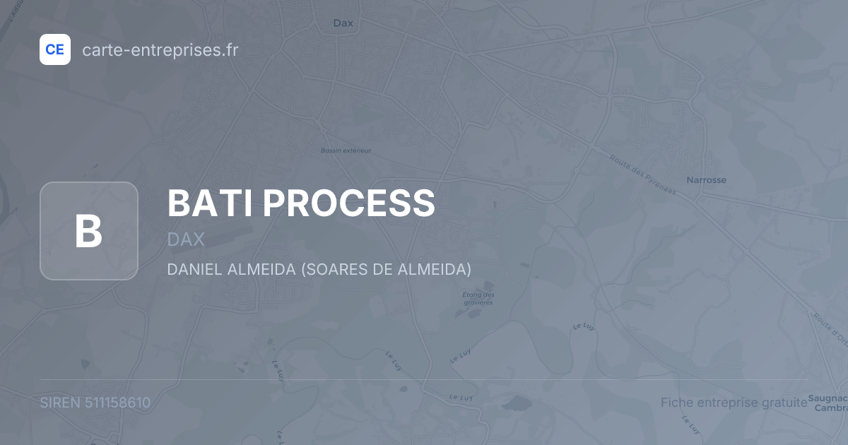 BATI PROCESS — 511158610 — fiche entreprise