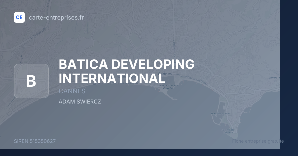 BATICA DEVELOPING INTERNATIONAL — 515350627 — fiche entreprise