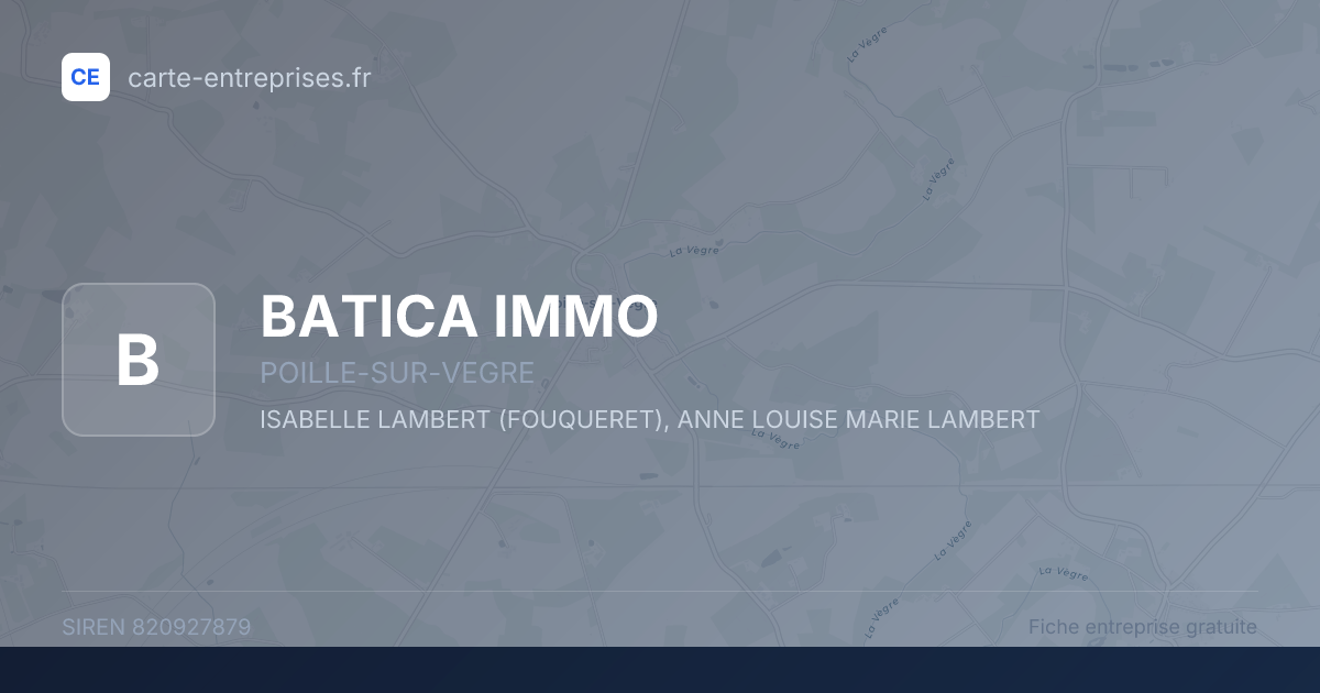 BATICA IMMO — 820927879 — fiche entreprise
