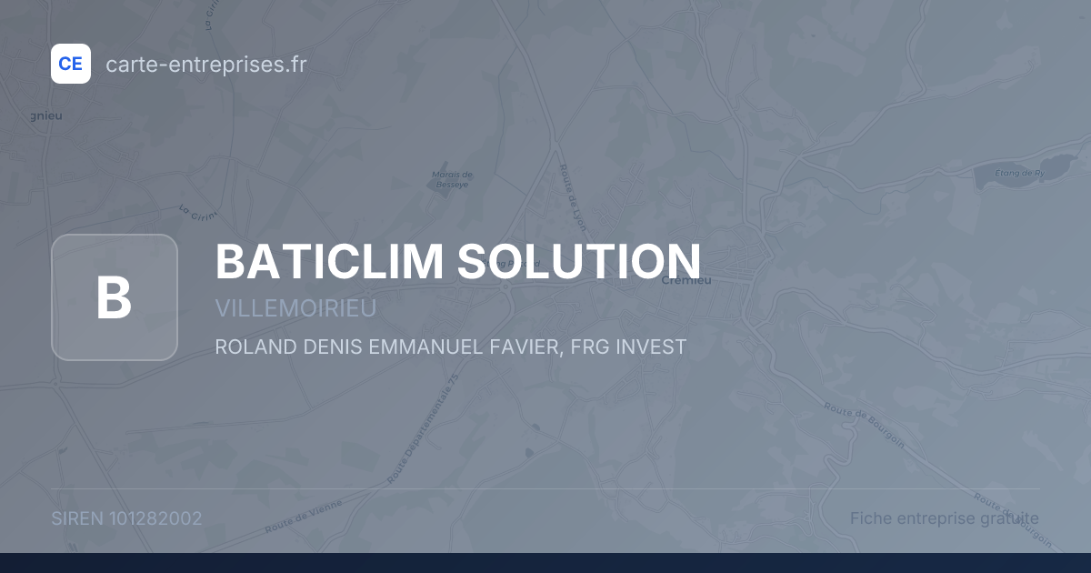 BATICLIM SOLUTION — 101282002 — fiche entreprise