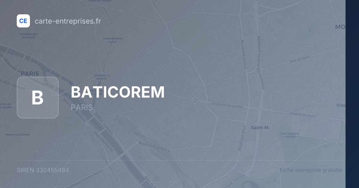 BATICOREM — 332455484 — fiche entreprise