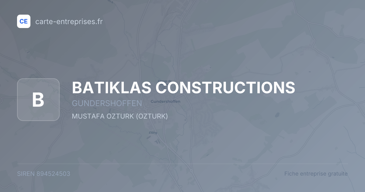 BATIKLAS CONSTRUCTIONS — 894524503 — fiche entreprise