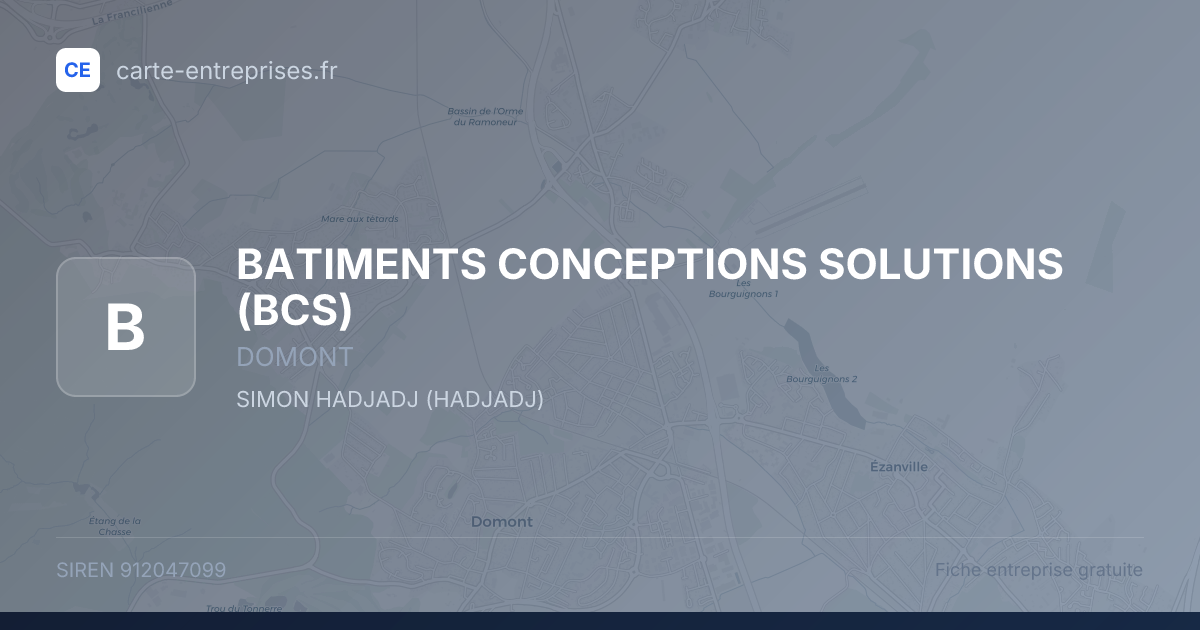 BATIMENTS CONCEPTIONS SOLUTIONS (BCS) — 912047099 — fiche entreprise