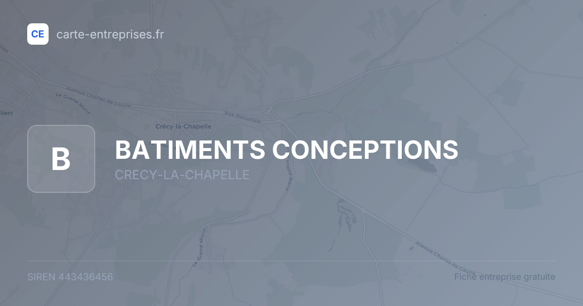 BATIMENTS CONCEPTIONS — 443436456 — fiche entreprise