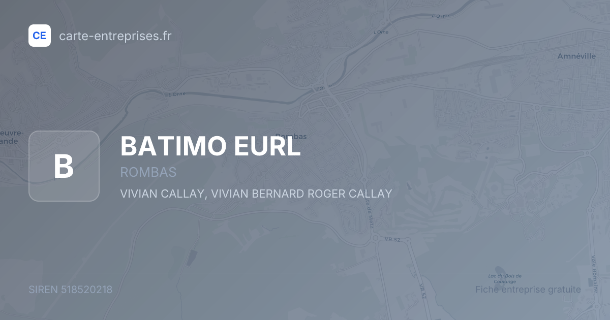 BATIMO EURL — 518520218 — fiche entreprise