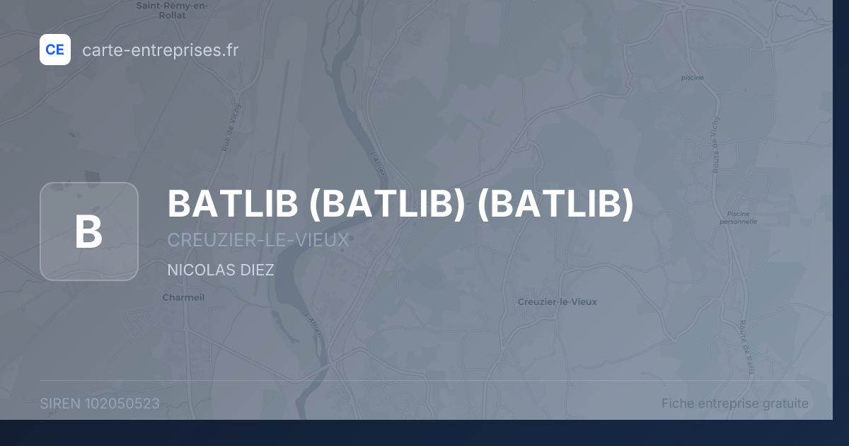 BATLIB (BATLIB) (BATLIB) — 102050523 — fiche entreprise