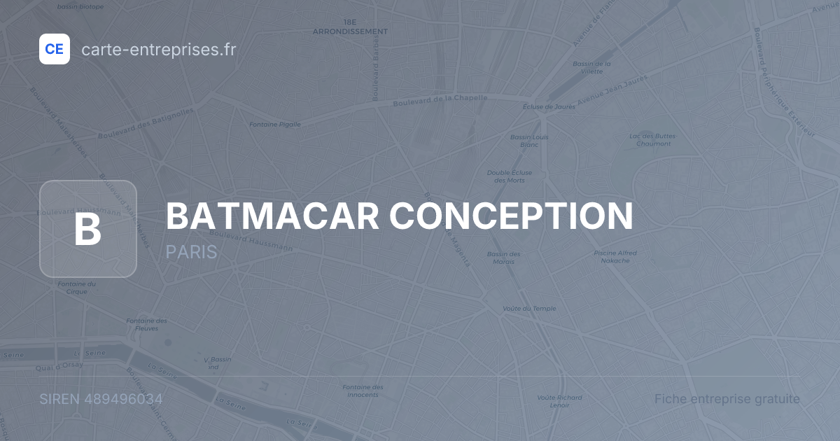 BATMACAR CONCEPTION — 489496034 — fiche entreprise