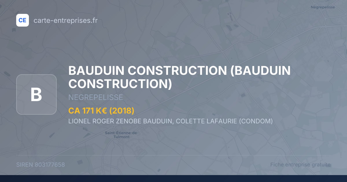 BAUDUIN CONSTRUCTION — 803177658 — fiche entreprise