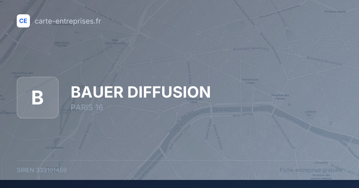 BAUER DIFFUSION — 333101459 — fiche entreprise