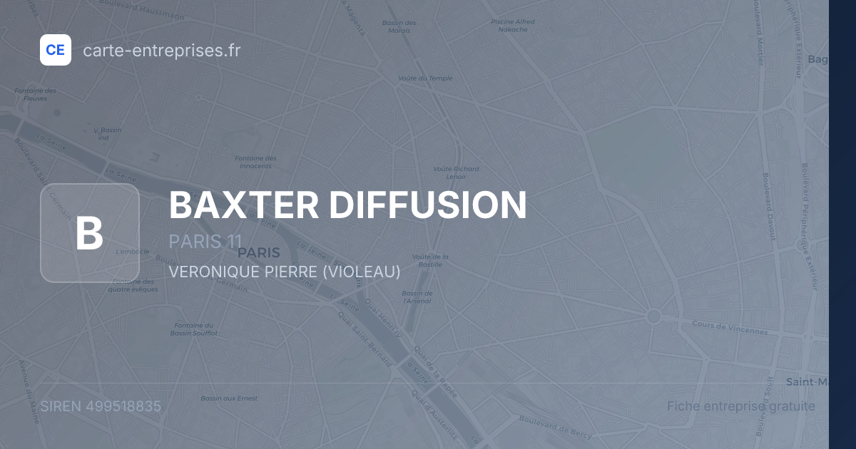 BAXTER DIFFUSION — 499518835 — fiche entreprise