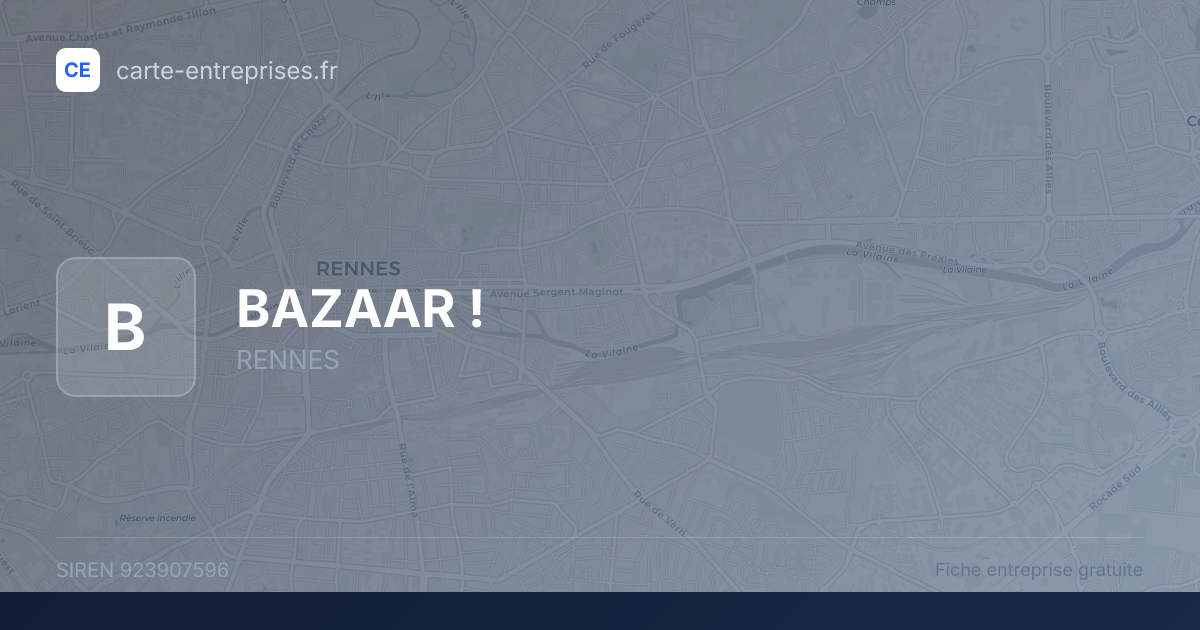 BAZAAR ! — 923907596 — fiche entreprise