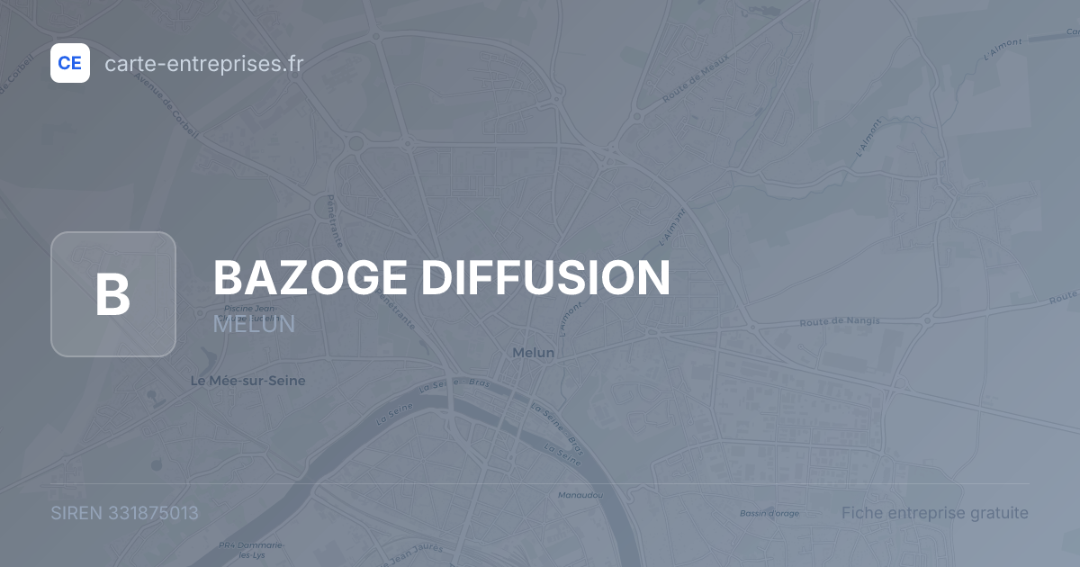 BAZOGE DIFFUSION — 331875013 — fiche entreprise