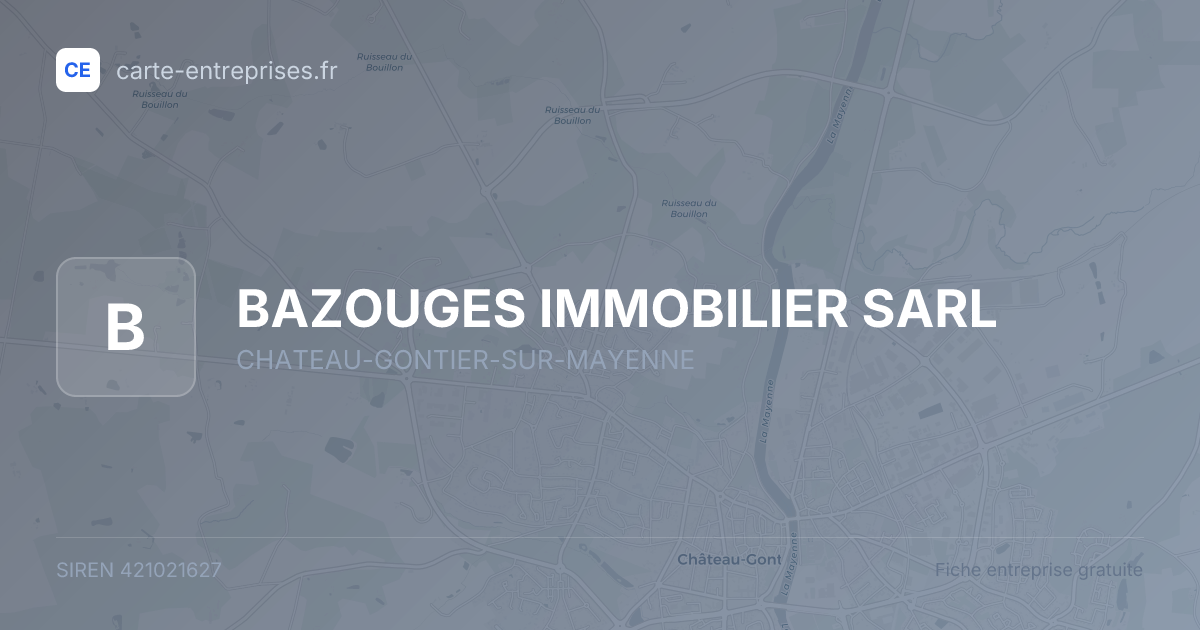 BAZOUGES IMMOBILIER SARL — 421021627 — fiche entreprise