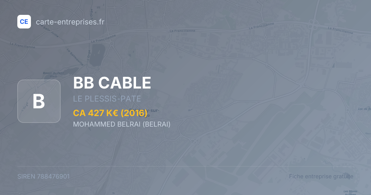 BB CABLE — 788476901 — fiche entreprise