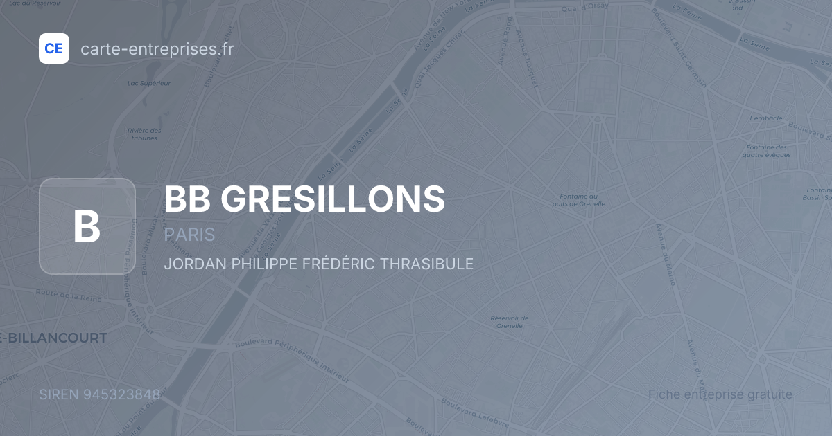 BB GRESILLONS — 945323848 — fiche entreprise
