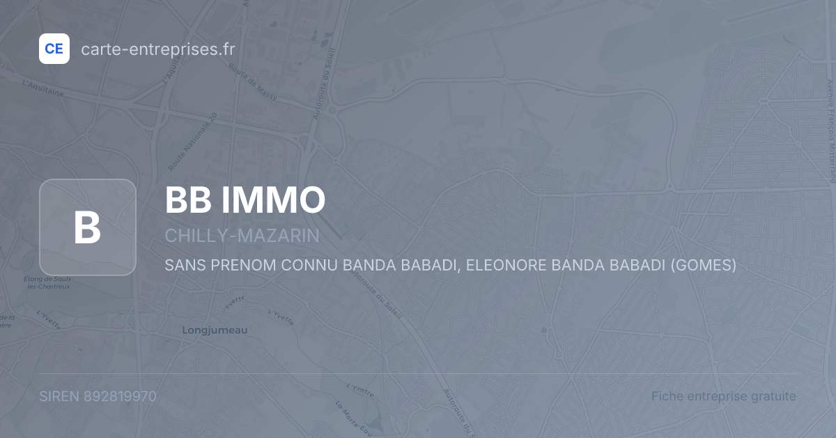 BB IMMO — 892819970 — fiche entreprise