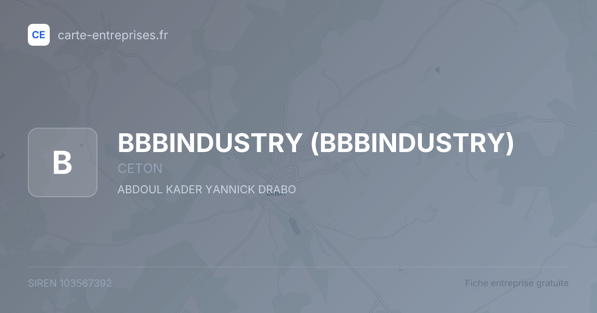 BBBINDUSTRY — 103567392 — fiche entreprise