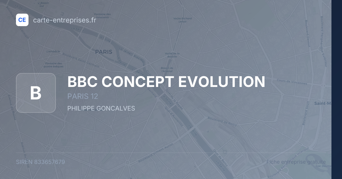 BBC CONCEPT EVOLUTION — 833657679 — fiche entreprise