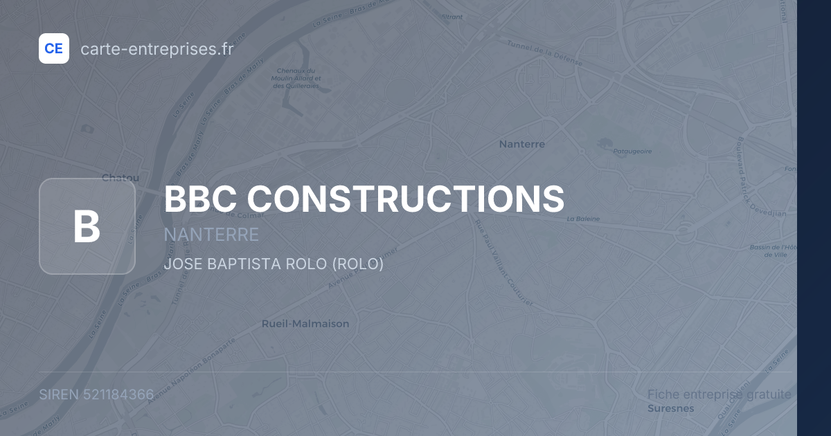 BBC CONSTRUCTIONS — 521184366 — fiche entreprise