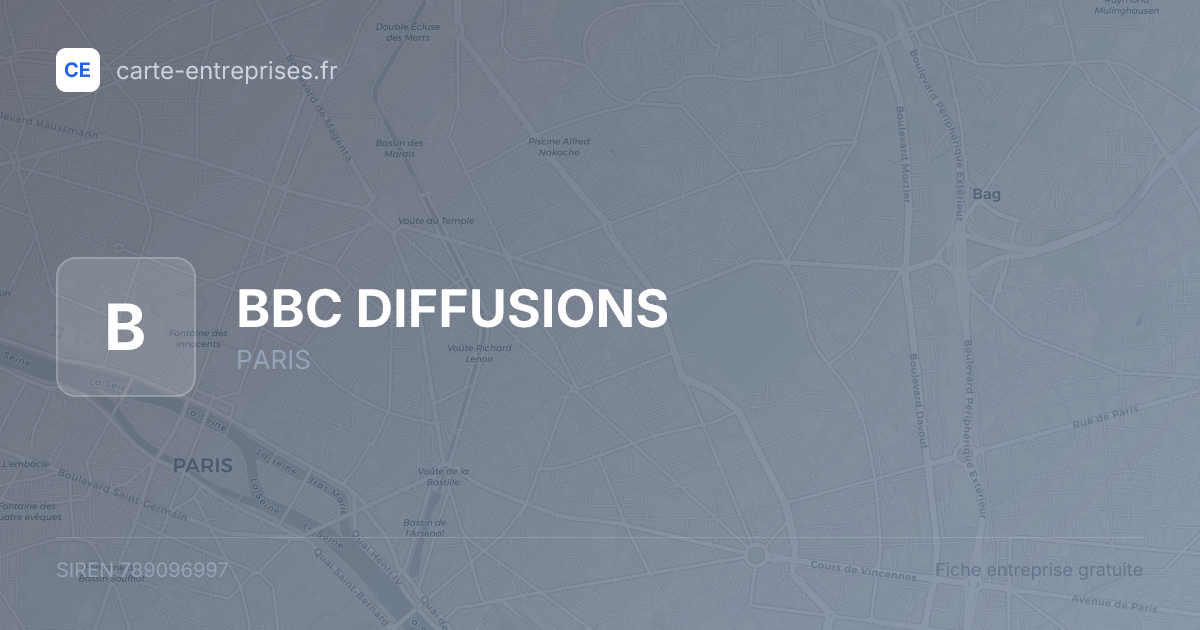 BBC DIFFUSIONS — 789096997 — fiche entreprise