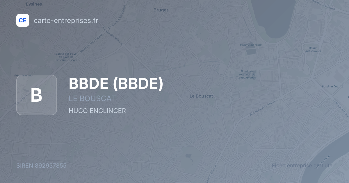 BBDE — 892937855 — fiche entreprise