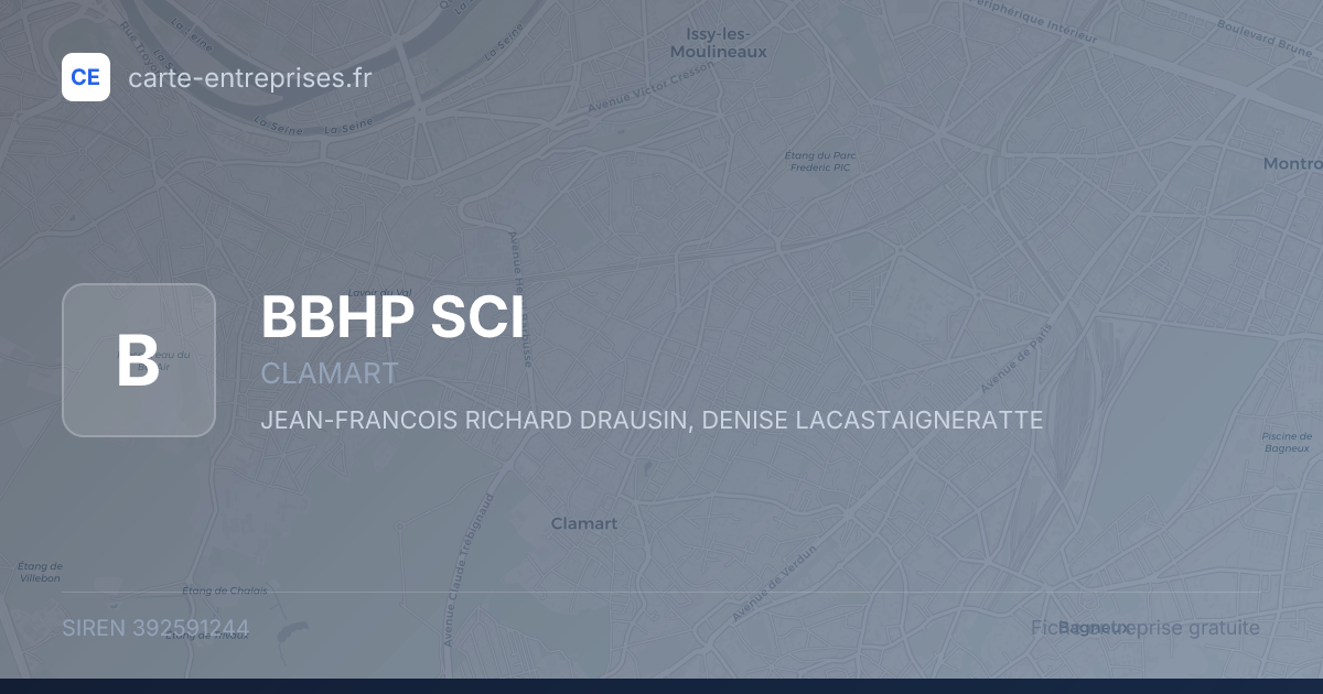 BBHP SCI — 392591244 — fiche entreprise